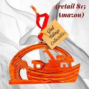 Orange Wooden Nativity Ornament